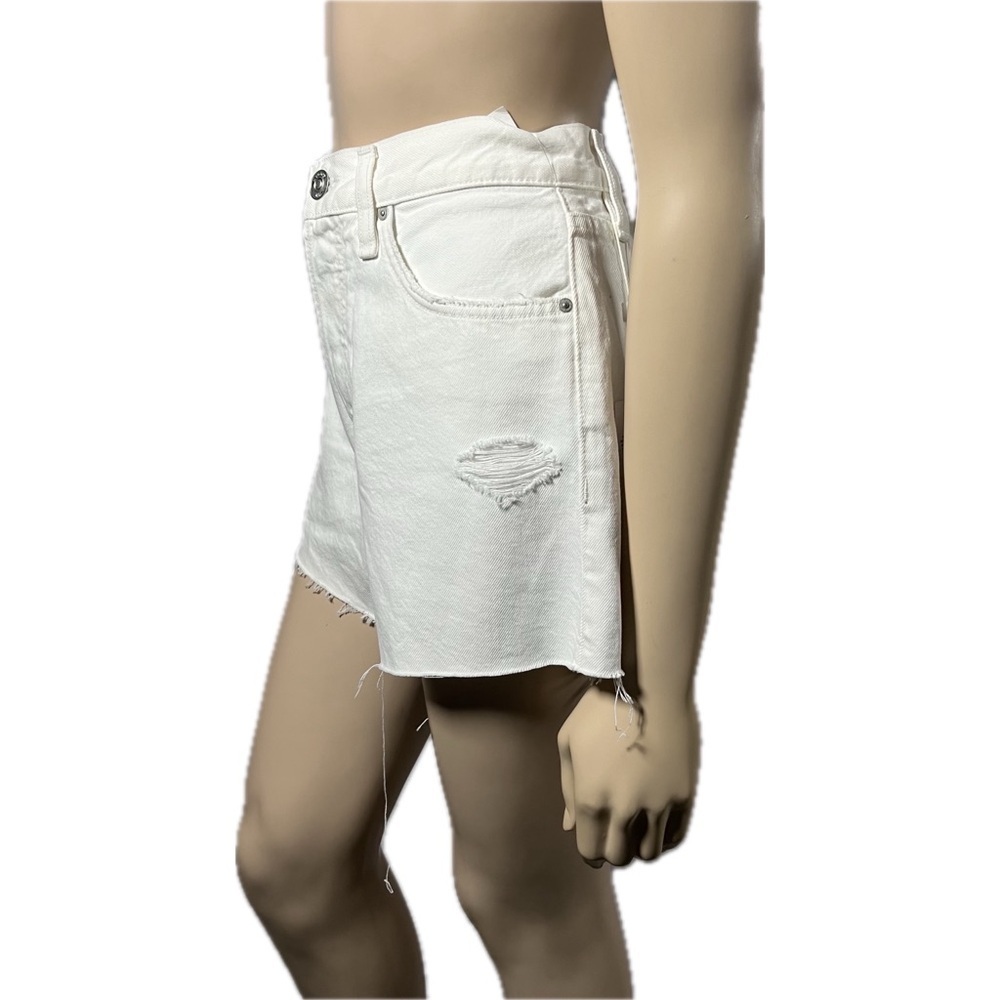 NWT Hudson Lori High Rise White Denim Shorts Button Fly - Picture 9 of 14